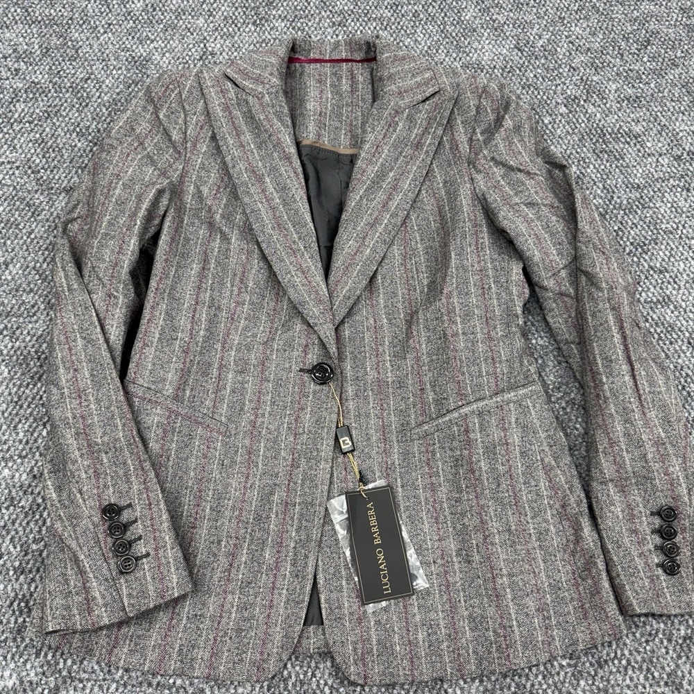 Luciano Barbera Wool Striped Blazer Jacket Women's 42 / US 6 - Made in Italy